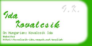 ida kovalcsik business card